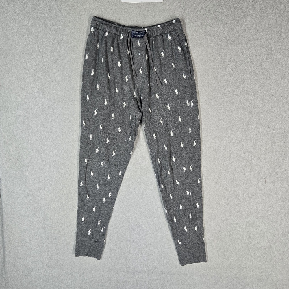 Polo Ralph Lauren Men Sleepwear S Gray Pajama Pants Animal AOP Sweatpants